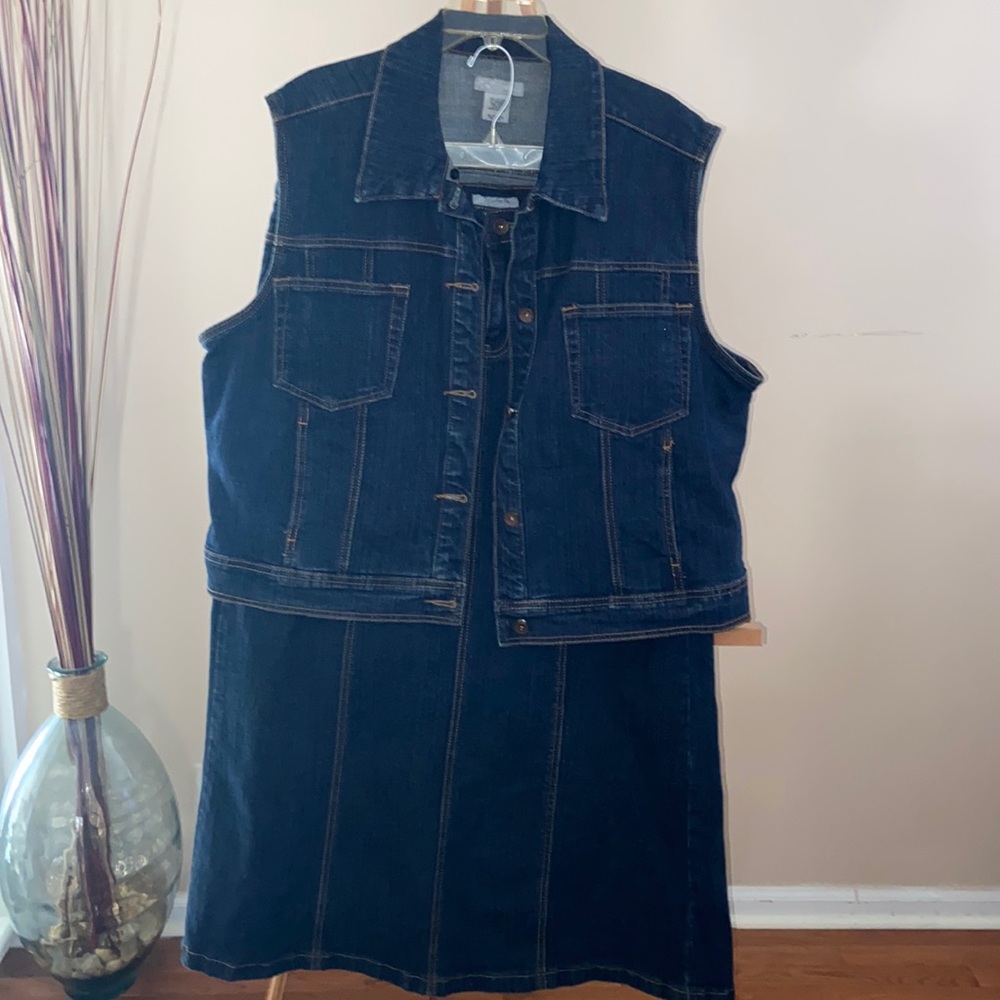 Denim skirt and vest size 16